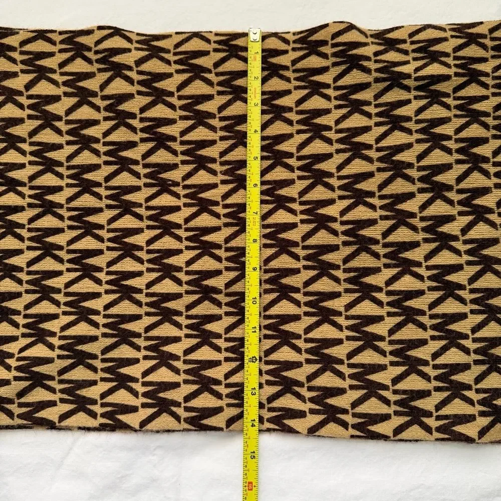 Michael Kors Camel Brown MK Logo Infinity Scarf  Monogram Knit Circle